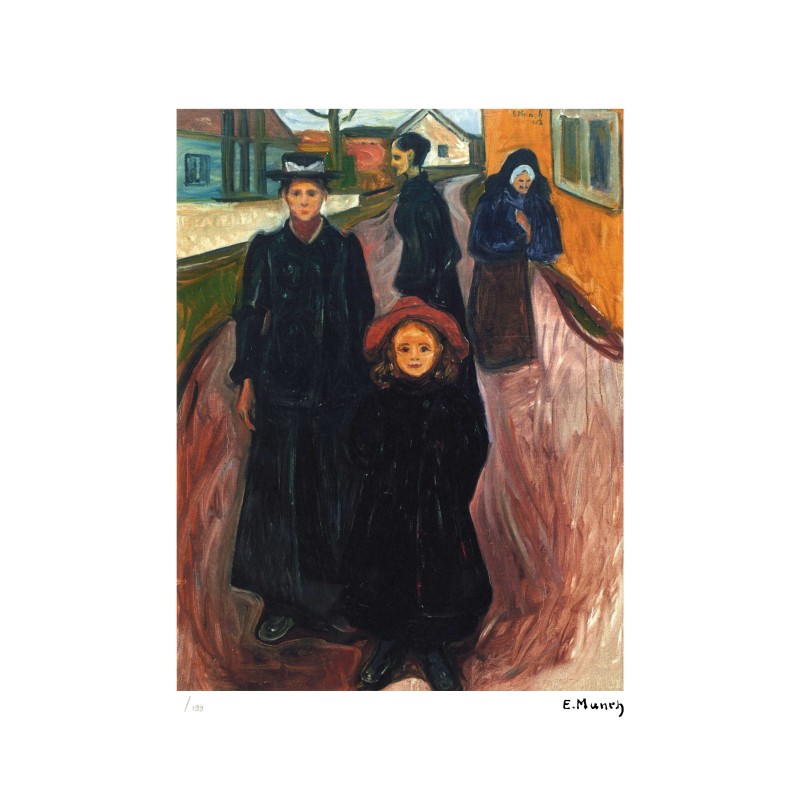 Edvard Munch Lithograph Offset 199 Ex. Numbered 29.7 x 42 cm Signature Certificate