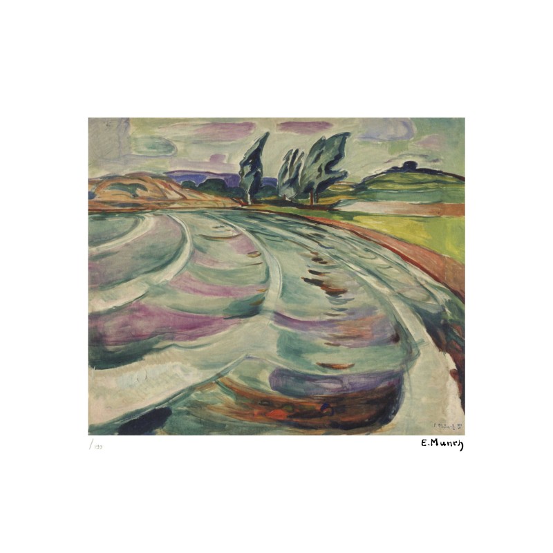 Edvard Munch Lithograph Offset 199 Ex. Numbered 29.7 x 42 cm Signature Certificate