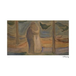 Edvard Munch Lithograph Offset 199 Ex. Numbered 29.7 x 42 cm Signature Certificate