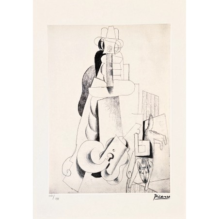 Pablo Picasso Lithograph Offset 199 Ex. Numbered 29.7 x 42 cm Signature Certificate