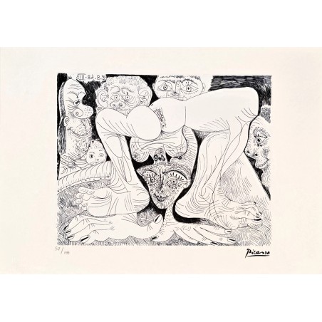 Pablo Picasso Lithograph Offset 199 Ex. Numbered 29.7 x 42 cm Signature Certificate