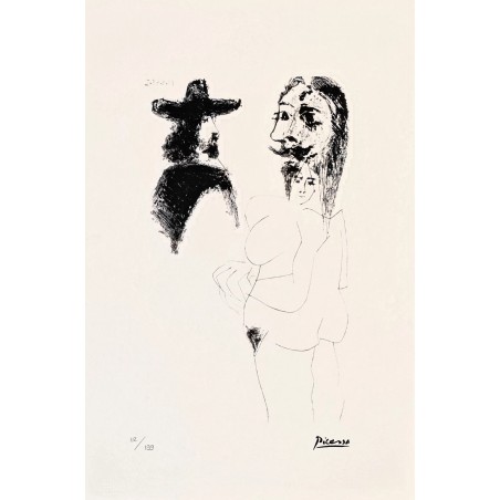 Pablo Picasso Lithograph Offset 199 Ex. Numbered 29.7 x 42 cm Signature Certificate