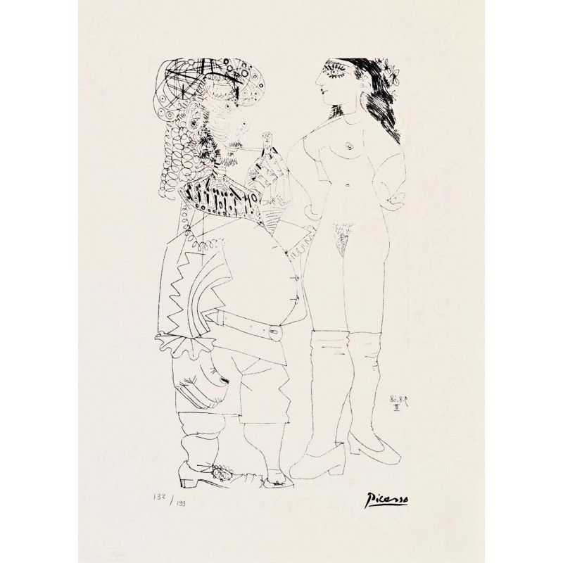 Pablo Picasso Lithograph Offset 199 Ex. Numbered 29.7 x 42 cm Signature Certificate