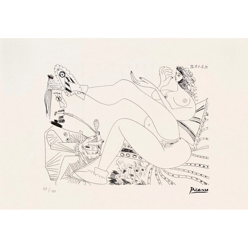 Pablo Picasso Lithograph Offset 199 Ex. Numbered 29.7 x 42 cm Signature Certificate