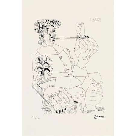 Pablo Picasso Lithograph Offset 199 Ex. Numbered 29.7 x 42 cm Signature Certificate