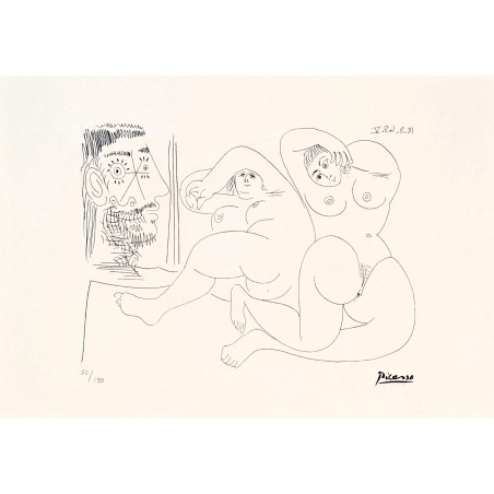 Pablo Picasso Lithograph Offset 199 Ex. Numbered 29.7 x 42 cm Signature Certificate