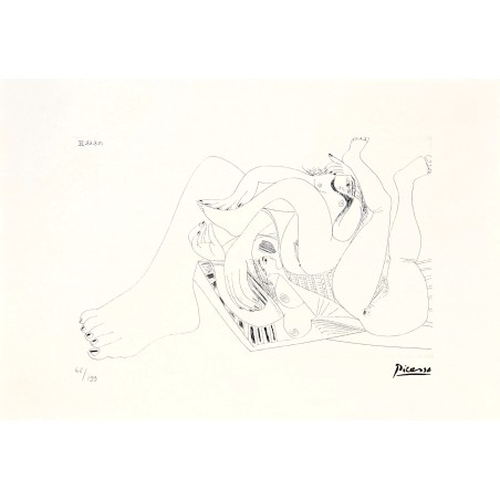 Pablo Picasso Lithograph Offset 199 Ex. Numbered 29.7 x 42 cm Signature Certificate