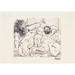 Pablo Picasso Lithograph Offset 199 Ex. Numbered 29.7 x 42 cm Signature Certificate