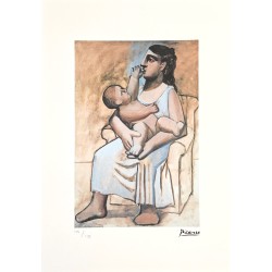 Pablo Picasso Lithograph Offset 199 Ex. Numbered 29.7 x 42 cm Signature Certificate