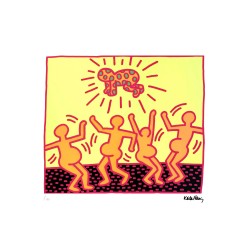 Keith Haring Lithograph Offset 199 Ex. Numbered 29.7 x 42 cm Signature Certificate