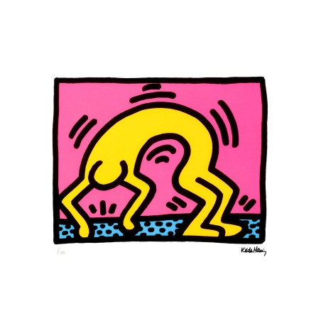 Keith Haring Lithograph Offset 199 Ex. Numbered 29.7 x 42 cm Signature Certificate