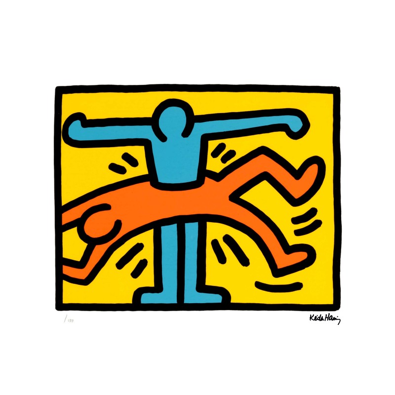 Keith Haring Lithograph Offset 199 Ex. Numbered 29.7 x 42 cm Signature Certificate