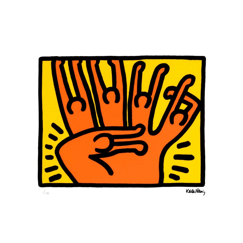 Keith Haring Lithograph Offset 199 Ex. Numbered 29.7 x 42 cm Signature Certificate