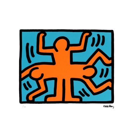 Keith Haring Lithograph Offset 199 Ex. Numbered 29.7 x 42 cm Signature Certificate