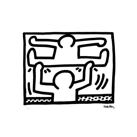 Keith Haring Lithograph Offset 199 Ex. Numbered 29.7 x 42 cm Signature Certificate