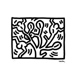 Keith Haring Lithograph Offset 199 Ex. Numbered 29.7 x 42 cm Signature Certificate