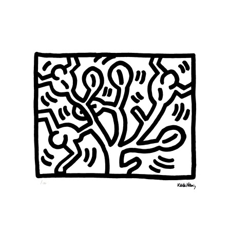 Keith Haring Lithograph Offset 199 Ex. Numbered 29.7 x 42 cm Signature Certificate