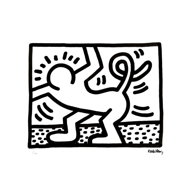 Keith Haring Lithograph Offset 199 Ex. Numbered 29.7 x 42 cm Signature Certificate