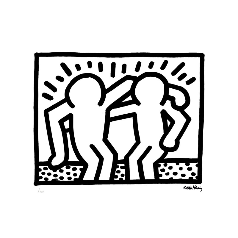 Keith Haring Lithograph Offset 199 Ex. Numbered 29.7 x 42 cm Signature Certificate