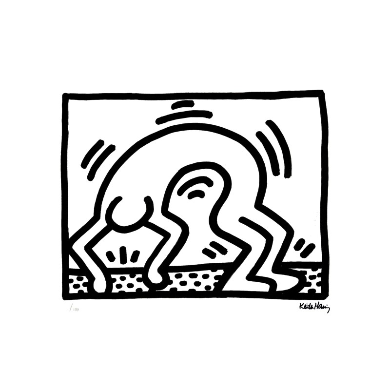 Keith Haring Lithograph Offset 199 Ex. Numbered 29.7 x 42 cm Signature Certificate