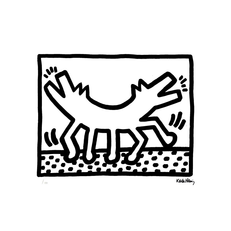 Keith Haring Lithograph Offset 199 Ex. Numbered 29.7 x 42 cm Signature Certificate