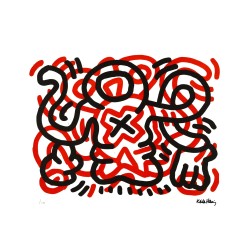 Keith Haring Lithograph Offset 199 Ex. Numbered 29.7 x 42 cm Signature Certificate