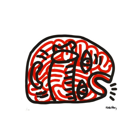 Keith Haring Lithograph Offset 199 Ex. Numbered 29.7 x 42 cm Signature Certificate