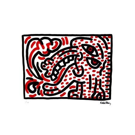 Keith Haring Lithograph Offset 199 Ex. Numbered 29.7 x 42 cm Signature Certificate