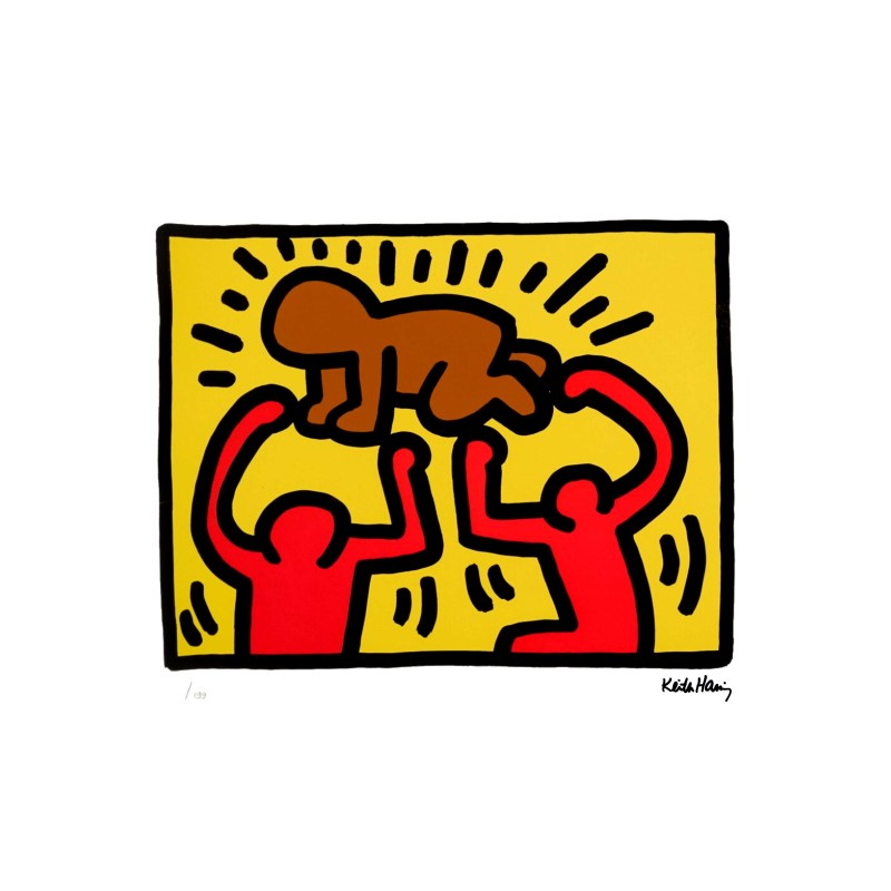 Keith Haring Lithograph Offset 199 Ex. Numbered 29.7 x 42 cm Signature Certificate