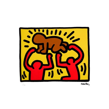 Keith Haring Lithograph Offset 199 Ex. Numbered 29.7 x 42 cm Signature Certificate