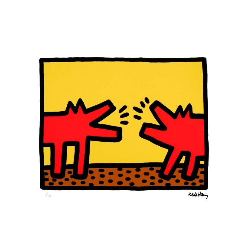 Keith Haring Lithograph Offset 199 Ex. Numbered 29.7 x 42 cm Signature Certificate