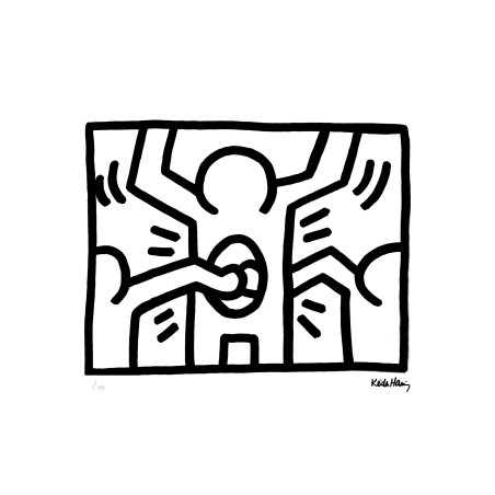 Keith Haring Lithograph Offset 199 Ex. Numbered 29.7 x 42 cm Signature Certificate