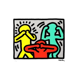 Keith Haring Lithograph Offset 199 Ex. Numbered 29.7 x 42 cm Signature Certificate