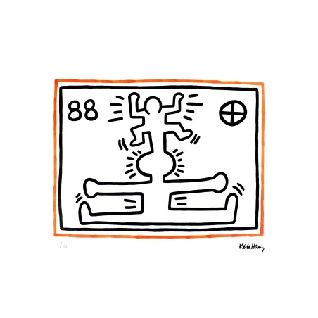 Keith Haring Lithograph Offset 199 Ex. Numbered 29.7 x 42 cm Signature Certificate