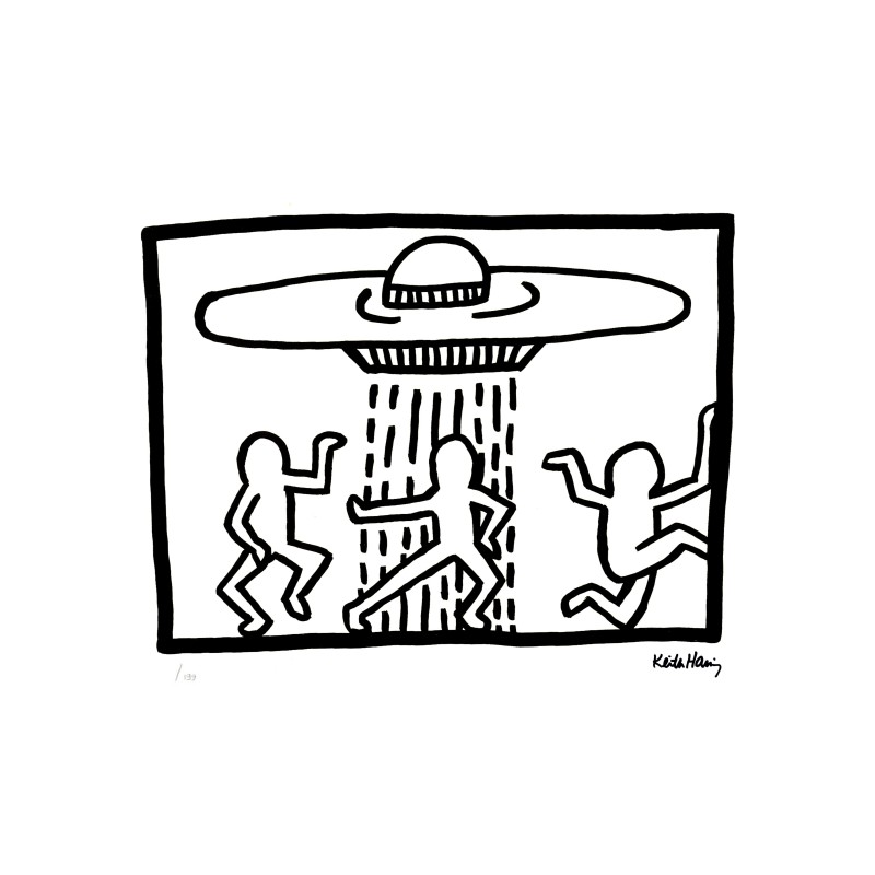 Keith Haring Lithograph Offset 199 Ex. Numbered 29.7 x 42 cm Signature Certificate